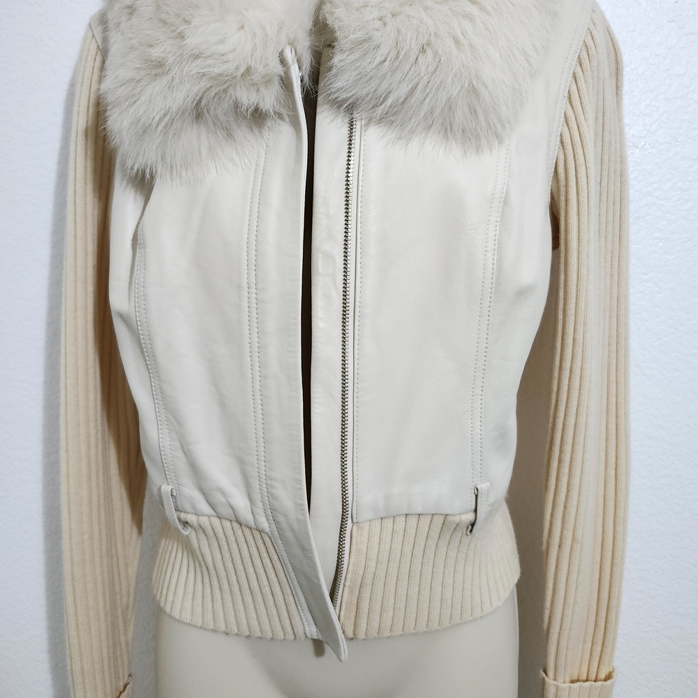 FOX FUR Lamb Skin LEATHER WOOL SNOWBUNNY Ski Jacket - Picture 4 of 14